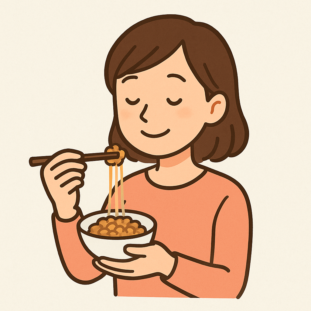 納豆を食べているひと